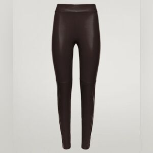 NWT Wolford Estella Leggings Pants‎ Faux Leather Soft Cacao Brown 36 6
